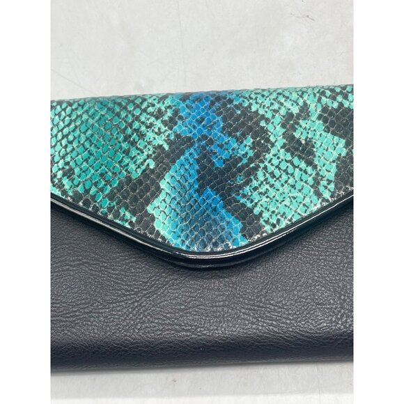 Big Budda Multicolor Faux Snakeskin Small Clutch Wallet Bag CB Chain Strap READ - Picture 2 of 7
